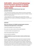 NURS 6501N - Advanced Pathophysiology Actual Final Exam Questions & Verified Answers Walden University &vert; 2026&sol;2027 Latest Update&period;