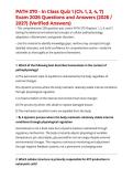 PATH 370 - In Class Quiz 1 &lpar;Ch&period; 1&comma; 2&comma; 4&comma; 7&rpar; Exam 2026 Questions and Answers &lpar;2026 &sol; 2027&rpar; &lpar;Verified Answers&rpar;