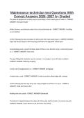 Maintenance technician test Questions With Correct Answers 2026 -2027 A&plus; Graded