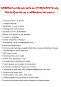 CCBMA Certification Exam &ndash; Study Guide Questions and Revised Answers for 2026&sol;2027 Exam Preparation