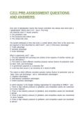 C211 PRE-ASSESSMENT QUESTIONS AND ANSWERS 
