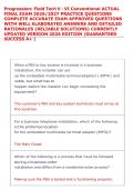 Progression&colon; Field Tech V - VI Conventional ACTUAL &NewLine;FINAL EXAM 2026&sol;2027 PRACTICE QUESTIONS &NewLine;COMPLETE ACCURATE EXAM APPROVED QUESTIONS &NewLine;WITH WELL ELABORATED ANSWERS AND DETAILED &NewLine;RATIONALES &lpar;RELIABLE SOLUTIONS&rpar; CURRENTLY &NewLine;UPDATED VERSION 2026 EDITION