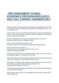 PRE-ASSESSMENT&colon; GLOBAL ECONOMICS FOR MANAGERS &lpar;UZC2&rpar;&period; WGU C211&period; CORRECT ANSWERS ONLY&NewLine;&NewLine;