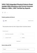 WGU C165 Integrated Physical Science Exam Update 2026 Questions and Correct Answers Rated A&plus; 2026 &sol; 2027 Verified by Experts