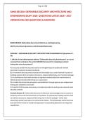 SANS SEC530&colon; DEFENSIBLE SECURITY ARCHITECTURE AND &NewLine;ENGINEERING EXAM  2026- QUESTIONS LATEST 2026 &ndash; 2027  &NewLine;VERSION SOLVED QUESTIONS & ANSWERS