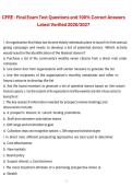 Package deal for CFRE Practice Exam Review Questions and 100&percnt; Verified Answers Latest 2026&sol;2027