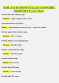 NURS 243 PATHOPHYSIOLOGY & NURSING PRIORITIES FINAL EXAM &vert; COMPREHENSIVE STUDY GUIDE & PRACTICE QUESTIONS
