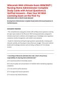 Wisconsin NHA Ultimate Exam 2026&sol;2027 &vert; Nursing Home Administrator Complete Study Guide with Actual Questions & Verified Answers &ndash; Pass Your WI NHA Licensing Exam on the First Try