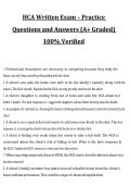 HCA Written Exam &ndash; Practice Questions and Answers &lpar;A&plus; Graded&rpar; 100&percnt; Verified 2027&sol;2028