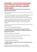 NURS 6501N - Advanced Pathophysiology Actual Final Exam Questions & Verified Answers Walden University &vert; 2026&sol;2027 Latest Update&period;