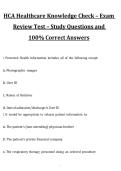 HCA Healthcare Knowledge Check &ndash; Exam Review Test&comma; Study Questions and Correct Answers