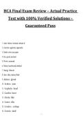 HCA Final Exam Review &ndash; Practice Test with Verified Solutions 2027&sol;2028 Exam Preparation