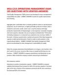 WGU C215 OPERATIONS MANAGEMENT EXAM 205 QUESTIONS WITH VERIFIED ANSWERS&comma;100&percnt;CORRECT