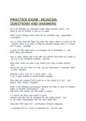 PRACTICE EXAM - HCA&sol;CAN QUESTIONS AND ANSWERS