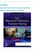 Test Bank for Ruppel&rsquo;s Manual of Pulmonary Function Testing 12th Edition&comma; By Mottram Chapter 1 - 13 Updated
