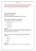DENTAL TERMINOLOGY HOSA EXAM 2026 QUESTIONS LATEST &NewLine;2026 &ndash; 2027  VERSION SOLVED QUESTIONS & ANSWERS