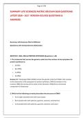 SUMMARY LIFE SCIENCES MATRIC IEB EXAM 2026 QUESTIONS &NewLine;LATEST 2026 &ndash; 2027  VERSION SOLVED QUESTIONS & &NewLine;ANSWERS