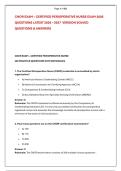 CNOR EXAM &ndash; CERTIFIED PERIOPERATIVE NURSE EXAM 2026 &NewLine;QUESTIONS LATEST 2026 &ndash; 2027  VERSION SOLVED &NewLine;QUESTIONS & ANSWERS