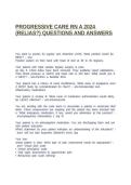 PROGRESSIVE CARE RN A 2024 &lpar;RELIAS&quest;&rpar; QUESTIONS AND ANSWERS