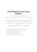 CPSM CERTIFIED PROFESSIONAL SUPPLY MANAGEMENT DIAGNOSTIC PRACTICE EXAM 1 2026&sol;2027 &vert; 100&percnt; Correct Questions & Answers &vert; Pass Guaranteed - A&plus; Graded&NewLine;&NewLine;