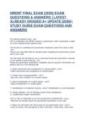 NREMT FINAL EXAM &lpar;2026&rpar; EXAM QUESTIONS & ANSWERS &vert; LATEST ALREADY GRADED A&plus; UPDATE &vert;2026&excl;&excl; STUDY GUIDE EXAM QUESTIONS AND ANSWERS