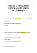 NIMS ICS 400 FINAL EXAM&NewLine;QUESTIONS WITH VERIFD&NewLine;SOLUTIONS 2026