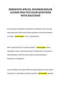 MINNESOTA SPECIAL ENGINEER BOILER&NewLine;LICENSE PRACTICE EXAM QUESTIONS&NewLine;WITH SOLUTIONS