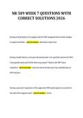 NR 509 WEEK 7 QUESTIONS WITH&NewLine;CORRECT SOLUTIONS 2026