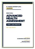 NUR 504 Exam 1 &lpar;PDF&rpar; &vert; 2026 Advanced Health Assessment Questions &vert; Nursing