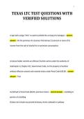 TEXAS LTC TEST QUESTIONS WITH&NewLine;VERIFIED SOLUTIONS