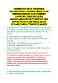CERTIFIED CYBER FORENSICS &NewLine;PROFESSIONAL CERTIFICATION EXAM &NewLine;WITH QUESTIONS AND VERIFIED &NewLine;ANSWERS&comma; PLUS DETAILED &NewLine;RATIONALES&sol;EXPERT VERIFIED FOR &NewLine;GUARANTEED PASS 2026&sol;LATEST &NewLine;UPDATE&sol;INSTANT DOWNLOAD PDF