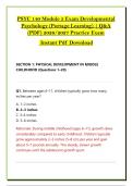 PSYC 140 Module 5 Exam Developmental &NewLine;Psychology &lpar;Portage Learning&rpar; &vert; Q&A &NewLine;&lpar;PDF&rpar; 2026&sol;2027 Practice Exam  &NewLine; Instant Pdf Download 