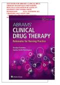 Test Bank for Abrams&rsquo; Clinical Drug Therapy&colon; Rationales for Nursing Practice 12th Edition by Geralyn Frandsen & Sandra Smith Pennington &vert; Chapters 1-61 Questions and Answers 2027&NewLine;