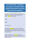 CCT Study Guide - Conducting Preprocedural Activities UPDATE VERIFIED QUESTIONS & DETAILED EXPLANATIONS GRADED A&plus;