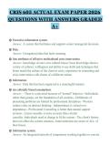 CRIS 605 ACTUAL EXAM PAPER 2026&NewLine;QUESTIONS WITH ANSWERS GRADED&NewLine;A&plus;