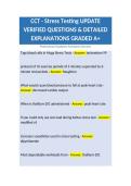 CCT - Stress Testing UPDATE VERIFIED QUESTIONS & DETAILED EXPLANATIONS GRADED A&plus;