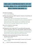 CRIS 605 COMPREHENSIVE STUDY&NewLine;GUIDE 2026 FULL QUESTIONS AND&NewLine;SOLUTIONS GRADED A