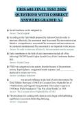 CRIS 605 FINAL TEST 2026&NewLine;QUESTIONS WITH CORRECT&NewLine;ANSWERS GRADED A&plus;