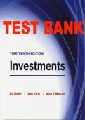 Investments 13th Ed Test Bank &vert; Bodie&comma; Kane & Marcus &vert; All Chapters
