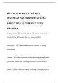HESI A2 Entrance Examination &vert; Questions and Answers Study Guide