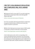 CRIS TEST II 2026 INSURANCE REGULATIONS&NewLine;AND COMPLIANCE DRILL PACK ANSWER&NewLine;SHEET