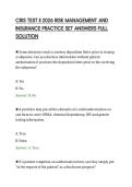 CRIS TEST II 2026 RISK MANAGEMENT AND&NewLine;INSURANCE PRACTICE SET ANSWERS FULL&NewLine;SOLUTION