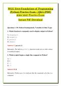 WGU E010 Foundations of Programming &NewLine;&lpar;Python&rpar; Practice Exam &vert; Q&A &lpar;PDF&rpar; &NewLine;2026&sol;2027 Practice Exam  &NewLine;Instant Pdf Download 