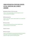 CRISIS INTERVENTION STRATEGIES UPDATED&NewLine;ACTUAL QUESTIONS AND CORRECT&NewLine;ANSWERS