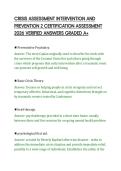 CRISIS ASSESSMENT INTERVENTION AND&NewLine;PREVENTION 2 CERTIFICATION ASSESSMENT&NewLine;2026 VERIFIED ANSWERS GRADED A&plus;