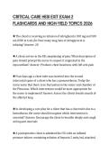 CRITICAL CARE HESI EXIT EXAM 2&NewLine;FLASHCARDS AND HIGH-YIELD TOPICS 202