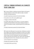 CRITICAL THINKING ENTRANCE 40 COMPLETE&NewLine;STUDY GUIDE 2026