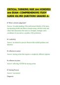 CRITICAL THINKING NUR 200 HONDROS&NewLine;200 EXAM 1 COMPREHENSIVE STUDY&NewLine;GUIDE SOLVED QUESTIONS GRADED 