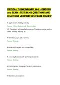 CRITICAL THINKING NUR 200 HONDROS&NewLine;200 EXAM 1 TEST BANK QUESTIONS AND&NewLine;SOLUTIONS VERIFIED COMPLETE REVIEW