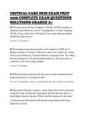CRITICAL CARE HESI EXAM PREP&NewLine;2026 COMPLETE EXAM QUESTIONS&NewLine;SOLUTIONS GRADED A&plus;